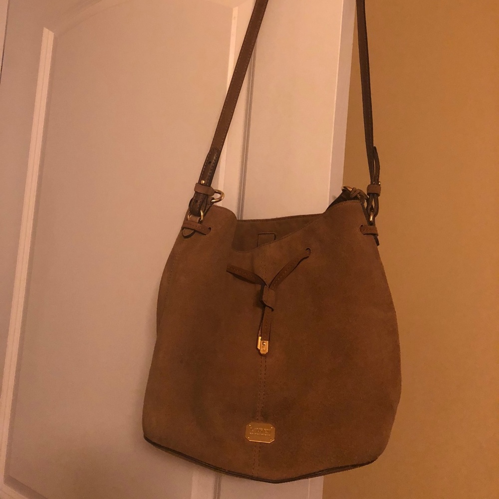 Ralph Lauren Tan Suede Bucket Bag